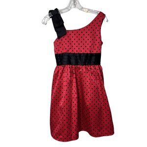 DISORDERLY KIDS  Red Black Polka Dot Fancy Dress Size 14 Rockabilly Party Dressy